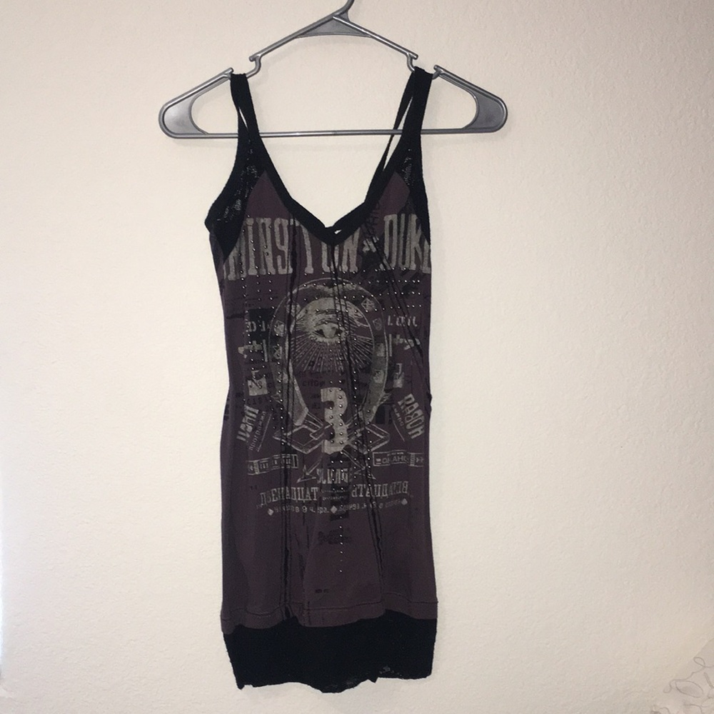 Salvage black and purple mini dress